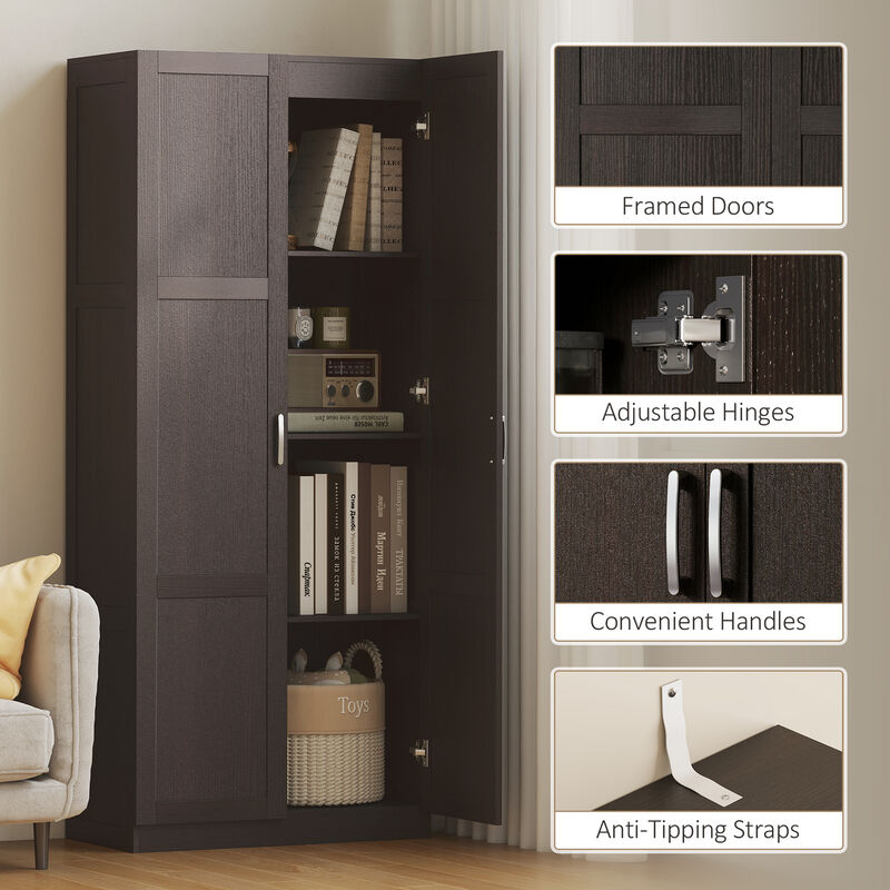 Hivvago Tall Kitchen Pantry Storage Cabinet with Soft-Close Hinges image number 6