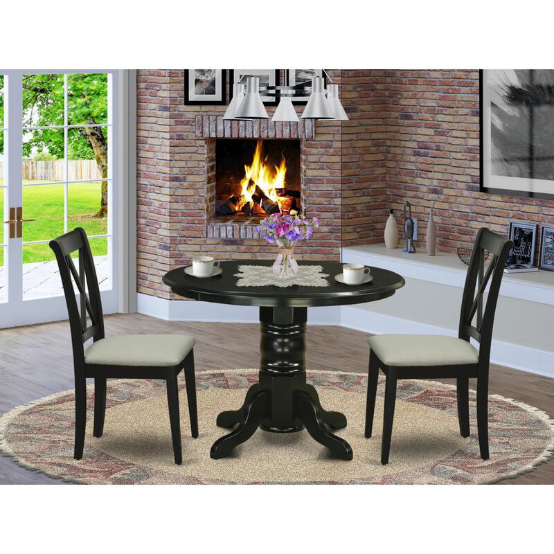 East West Furniture Dining Room Set Black