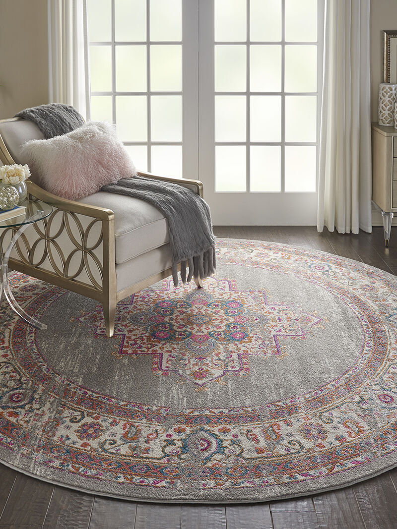 Passion PSN03 Gray 8' x Round Rug
