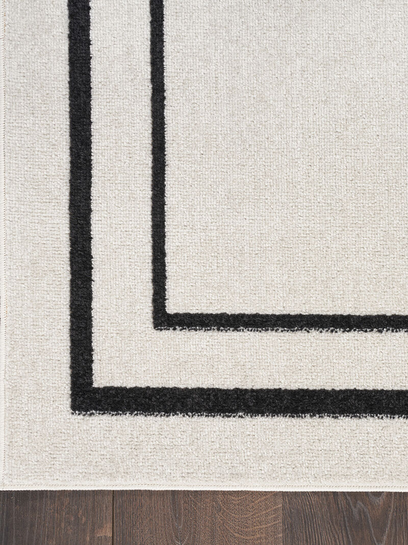 Nourison Essentials NRE02 Ivory/Black 2' x 6' Rug image number 4