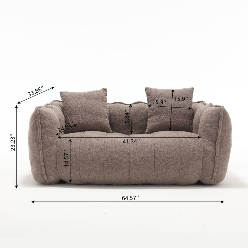 Merax Chenille Lazy Bean Bag Loveseat for Living Room.