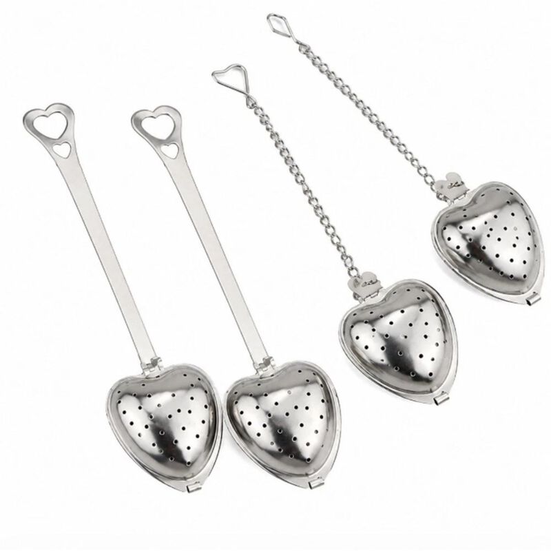 Pack of 4 Stainless Steel Heart Tea Infusers image number 0