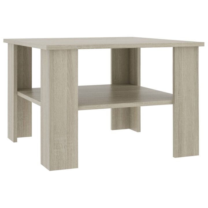 vidaXL Coffee Table Sonoma Oak 23.6"x23.6"x16.5" Chipboard