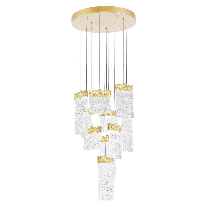 CWI Lighting Carolina LED Chandelier With Gold Leaf Finish