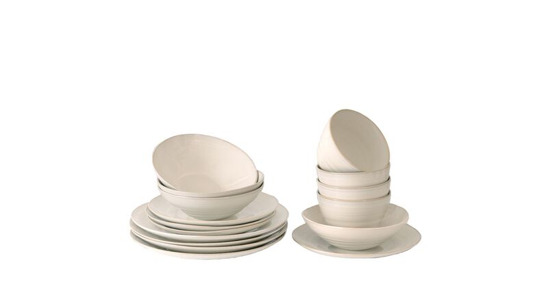 Neree 16pcs Double Bowl Dinnerware Set - Modern Country Style Reactive Glaze