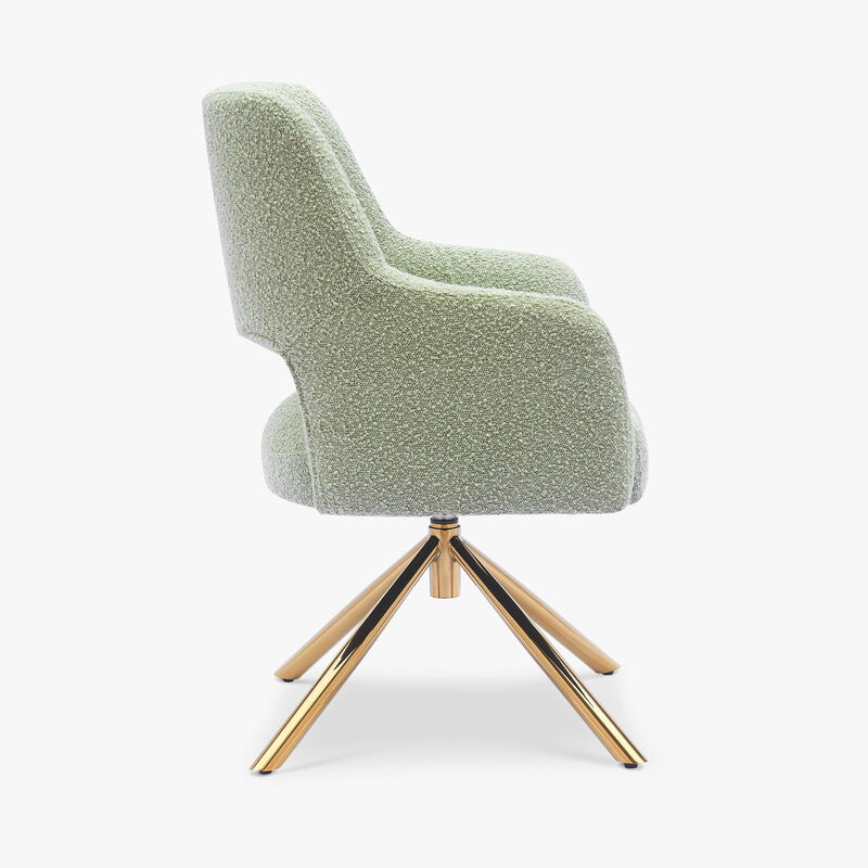 WestinTrends Genevieve Mid-Century Modern Wide Boucle Swivel Accent Arm Chair