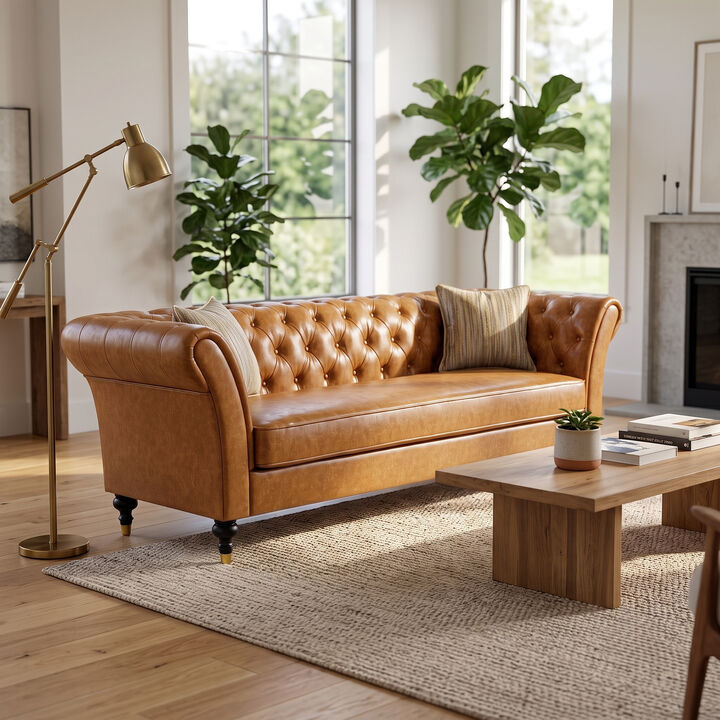 Tokvom 3-Seater PU Sofa