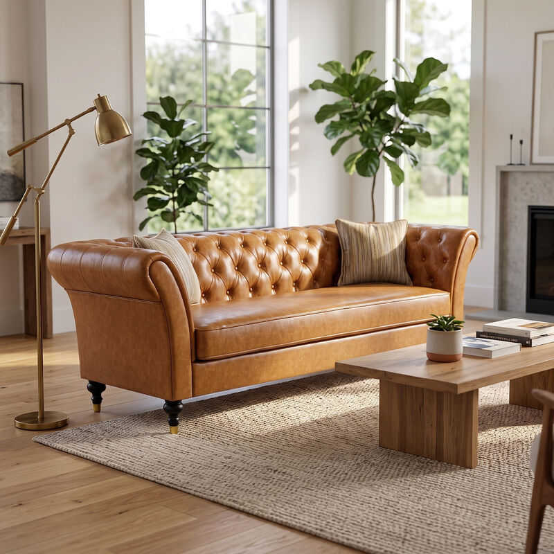 Tokvom 3-Seater PU Sofa image number 1