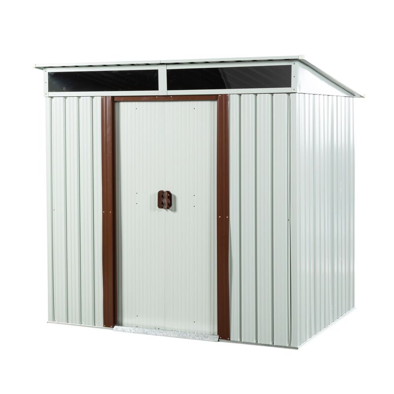 6ft x 5ft Outdoor Metal Storage Shed White image number 0