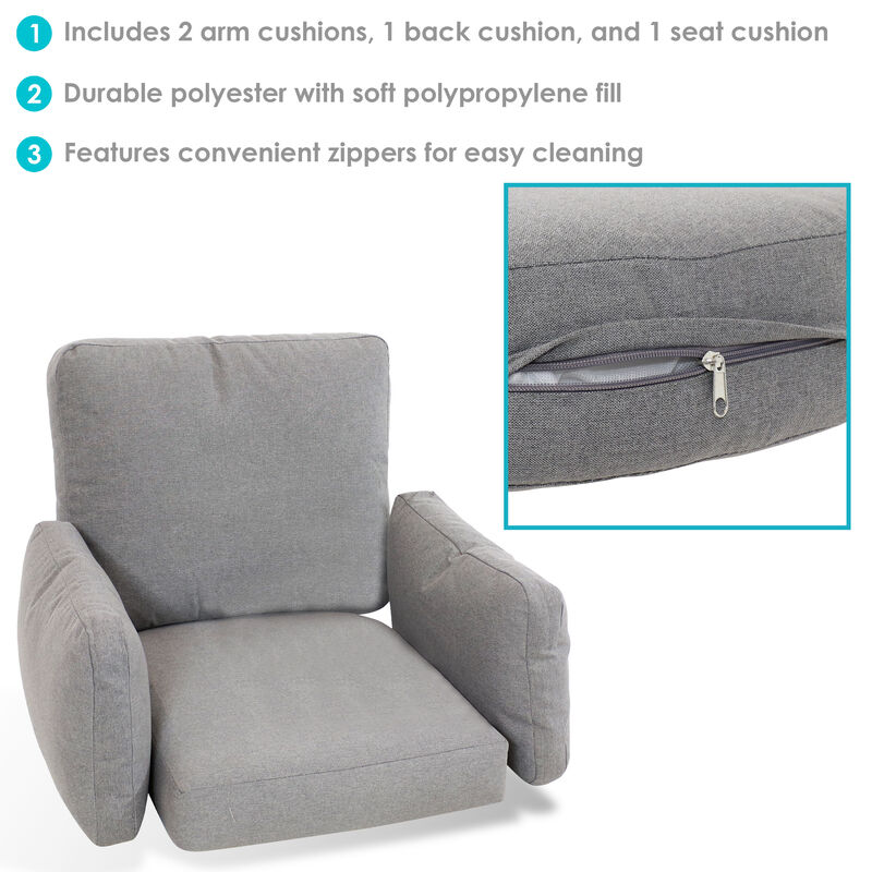Sunnydaze Outdoor Modern Luxury Basket Chair Replacement Cushion Set