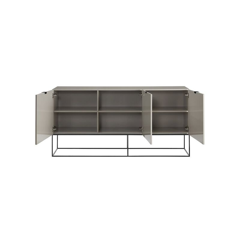 Casabianca Home Vizzione Buffet In Taupe High Gloss With Storage