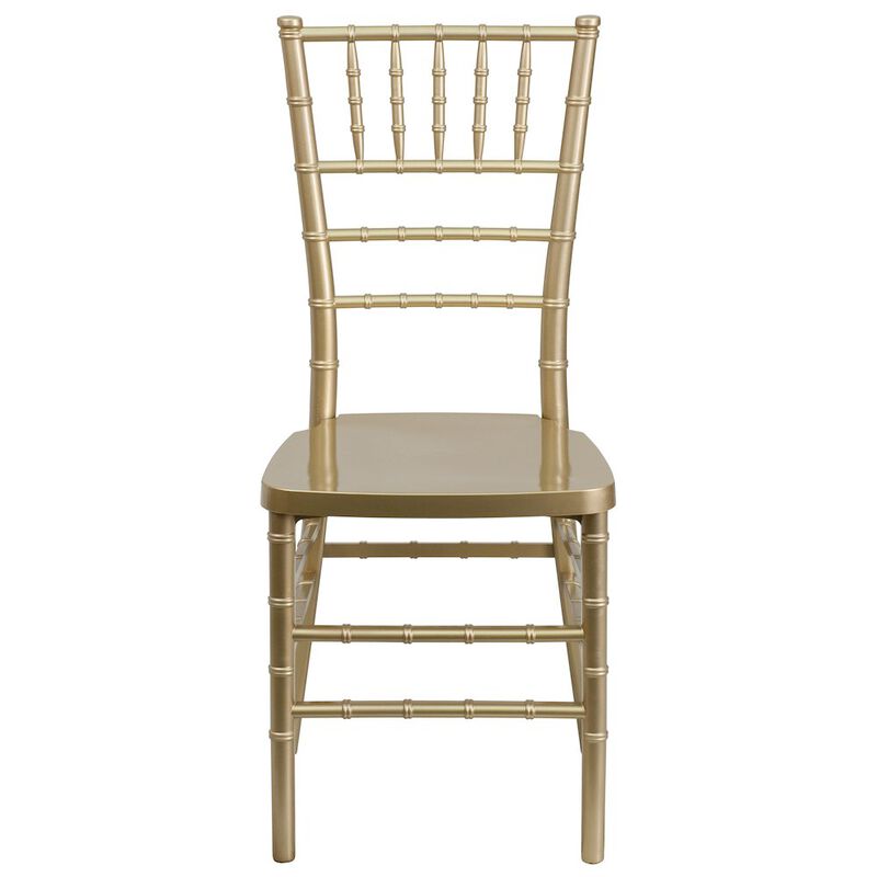 Flash Furniture PREMIUM Gold Resin Stacking Chiavari Chair image number 6