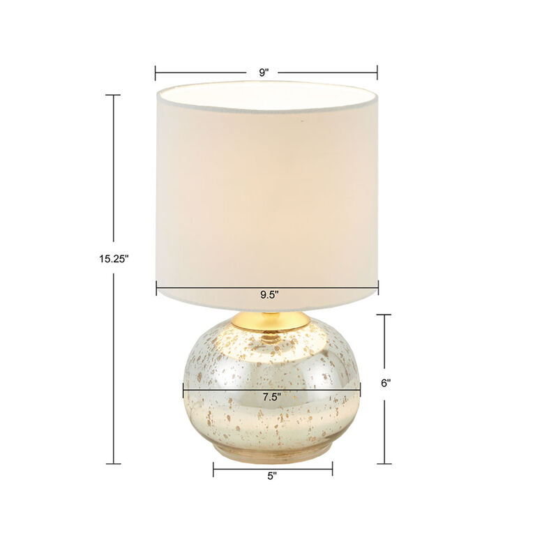 Streamdale Saxony Metallic Glass Table Lamp