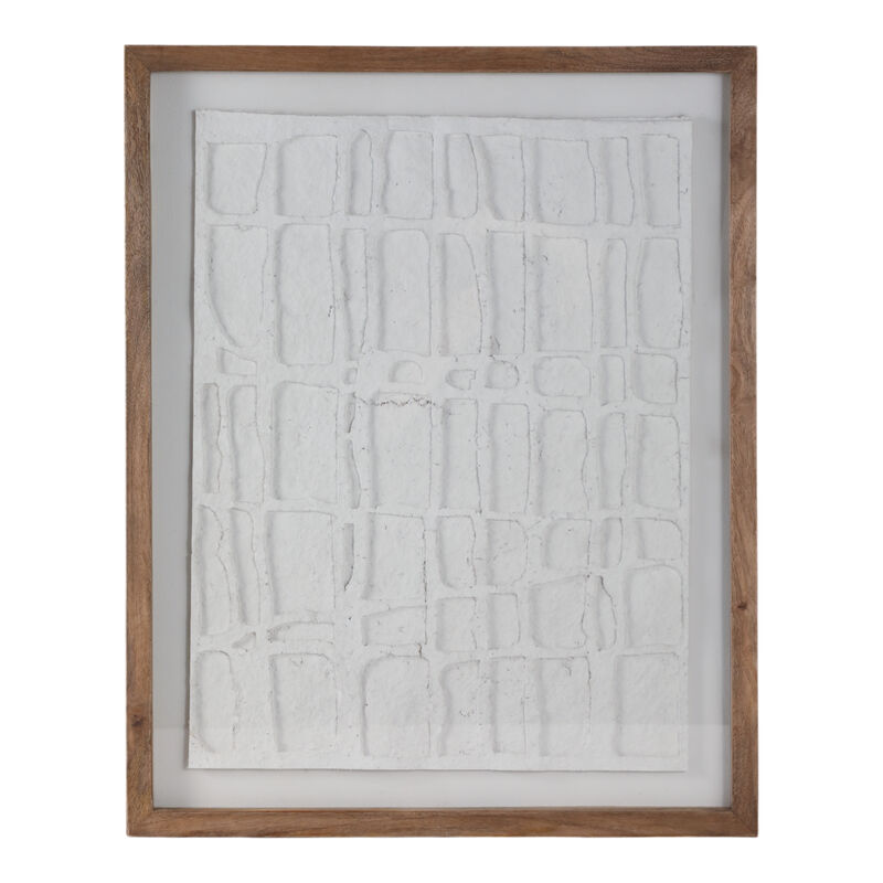 28x35" Paper Mache Wall Art W/wooden Frame /glass image number 0