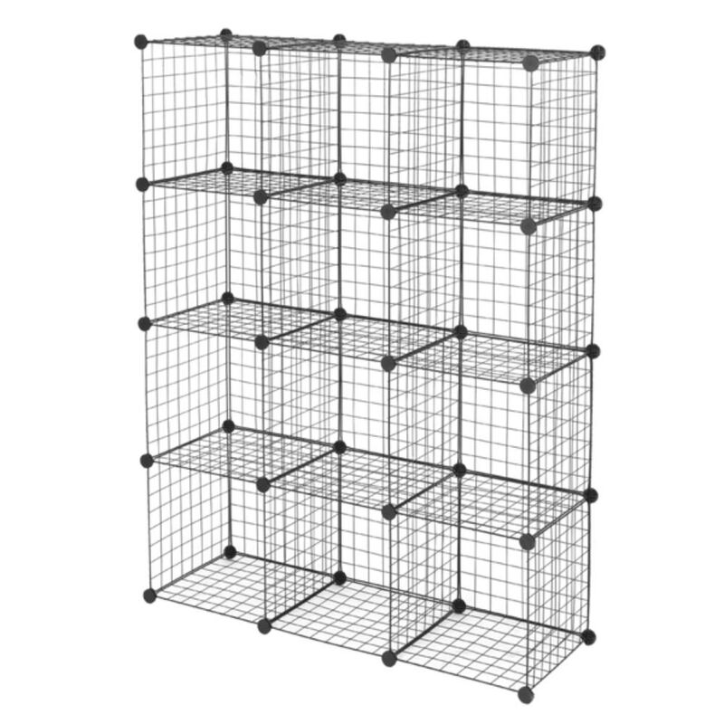 12-Cube Organizer Storage Shelves Versatile Shelving Unit for Home, Office, or Closet Organization
