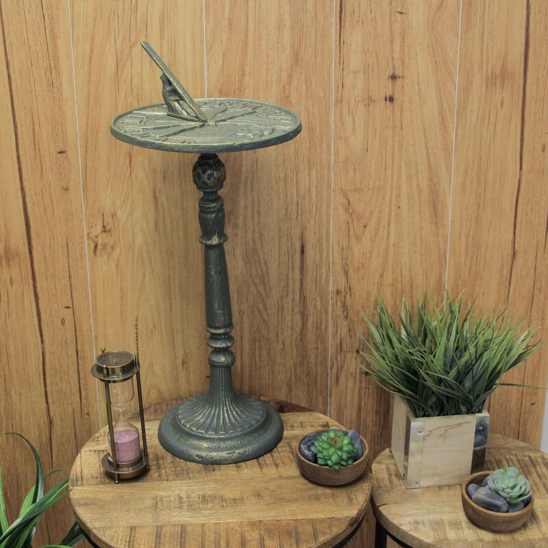 21 Inch Cast Iron Verdigris Dragonfly Sundial Outdoor Home Garden Decor Yard Art image number 5