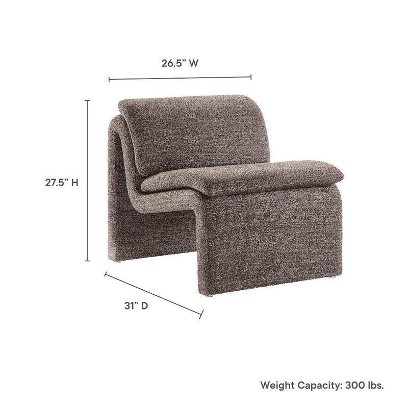 Dune Boucle Upholstered Armless Accent Chair image number 1