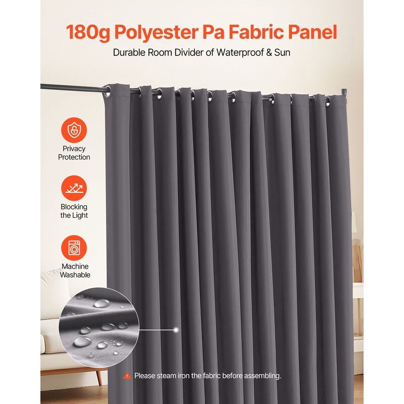 Portable Room Divider with Wheels, Freestanding Privacy Screen for Office & Bedroom image number 6