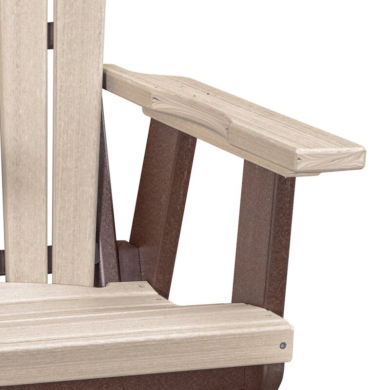 American Furniture Classics Fan Back Swivel Glider in Birchwood on a Tudor Brown Base