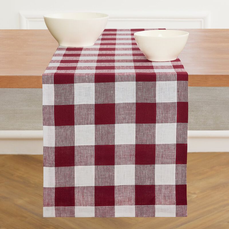 Linen Table Runner - Buffalo Check image number 1