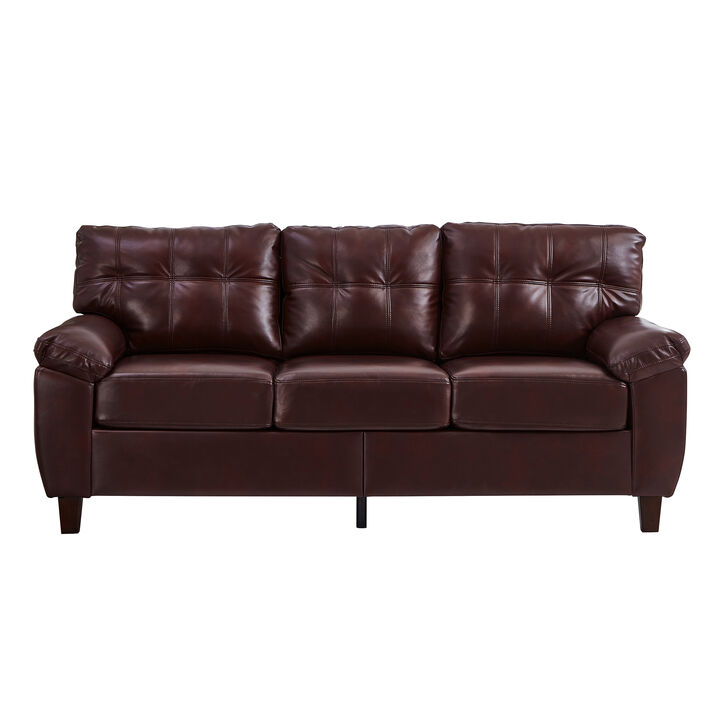 Buldef Breathable Faux-Leather Sofa