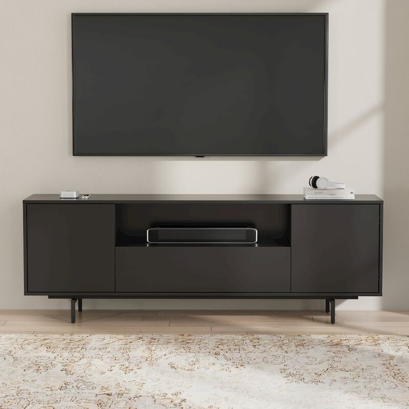 Comfort Pointe Avichi Black Laminate 3 Door TV Console