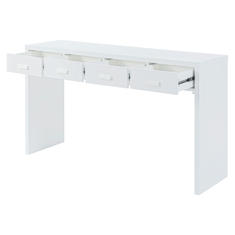 Merax Modern Minimalist Console Table with Four Drawers