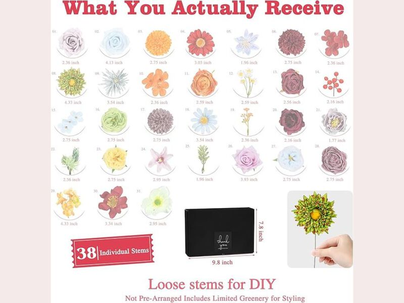 38 Piece Artificial Flowers Wedding Centerpiece Decor Combo image number 2