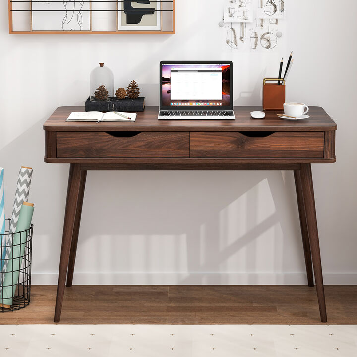 Minimalist Computer Desk with Dual Drawers &ndash; Compact Table for Small Areas