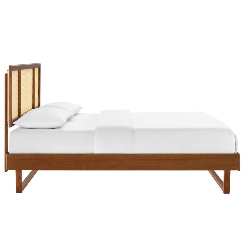 Modway - Kelsea Cane and Wood King Platform Bed with Angular Legs image number 3