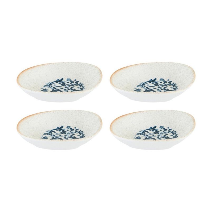 Viento 4" x 3" x h:0.75" 1 oz. Organic Decorated Porcelain Bowl (Set of 4) image number 0
