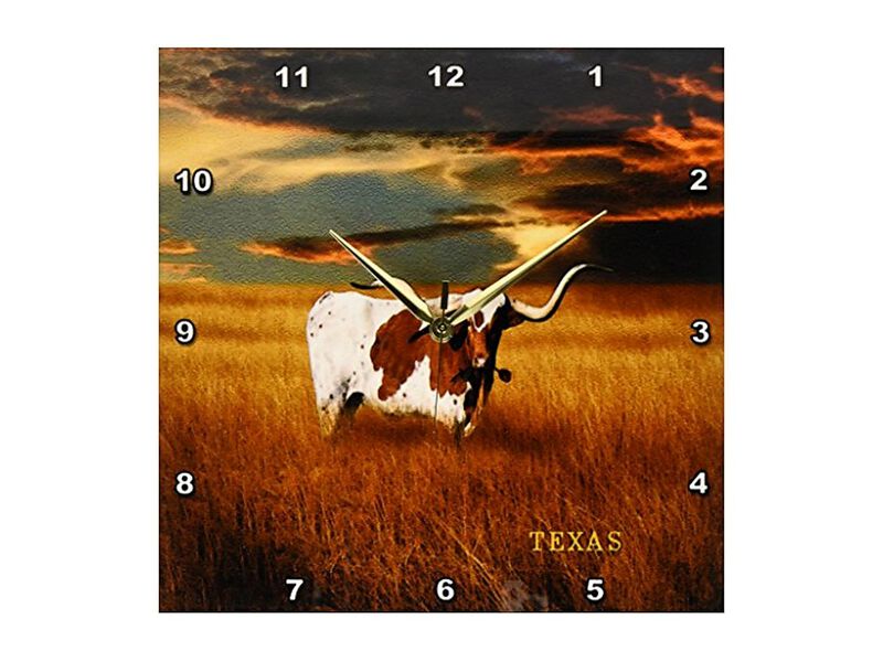 Texas Longhorn Wall Clock 13 Inch Home Decor image number 0