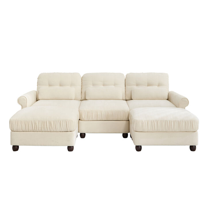 Rucis Chenille U‑Shape Modular Sectional Sofa