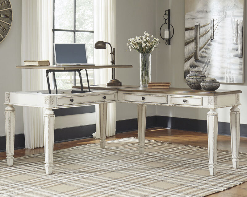 Realyn 2-Piece Home Office L-Shaped Lift Top Desk image number 1