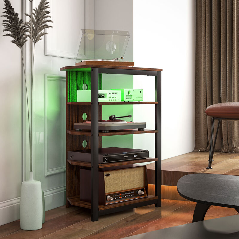 Hivvago Entertainment Center with LED Lighting and Storage image number 7