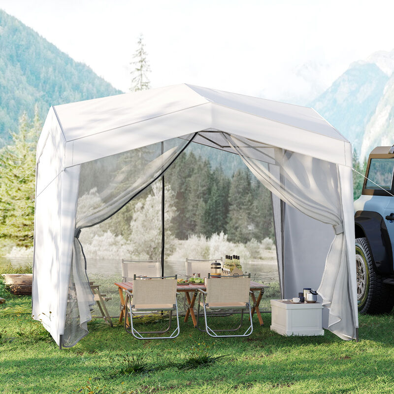 Outdoor Pop Up Canopy Tent  with 4 Mesh Sidewalls and Wheeled Carry Bag image number 5