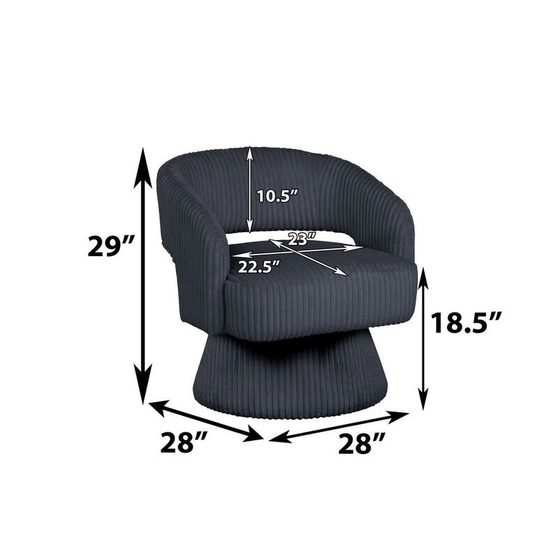 Best Quality Furniture Dark Grey Velvet Swivel Accent Barrel Chair