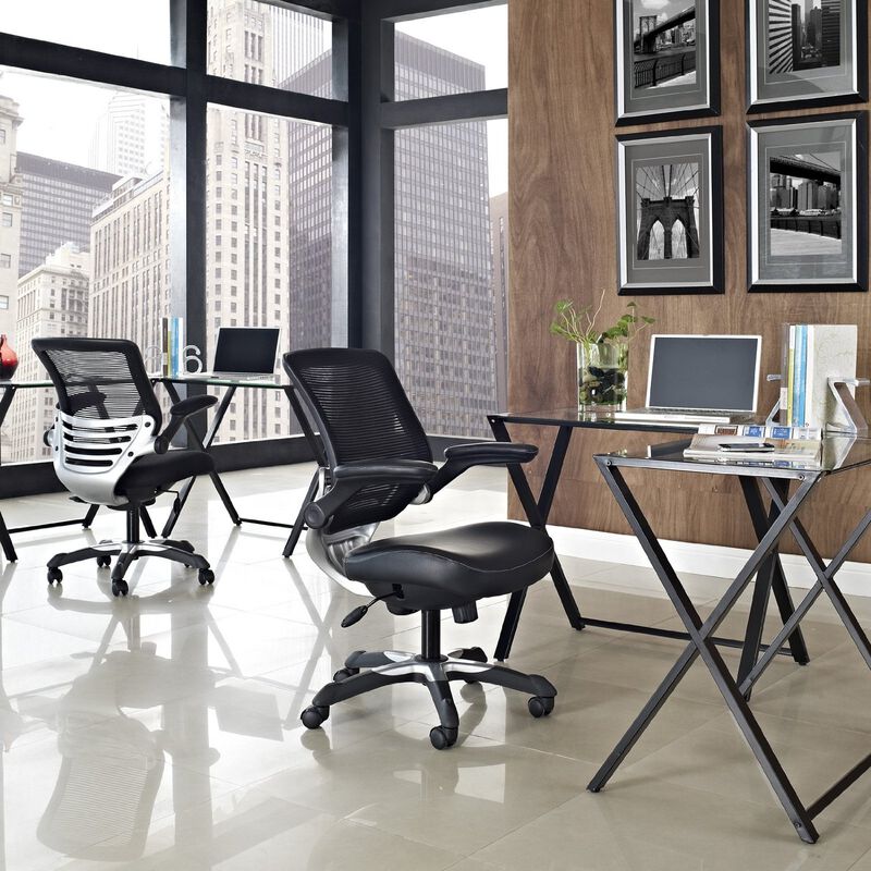 Modern Mesh Back Ergonomic Office Chair with Flip-Up Arms for Breathable Comfort and Space-Saving Design