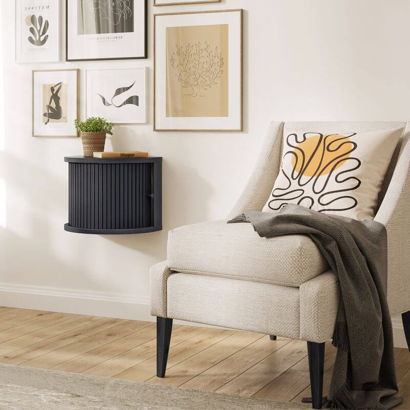 SLIDDO 16'' Floating Nightstand with Storage and Sliding Door.