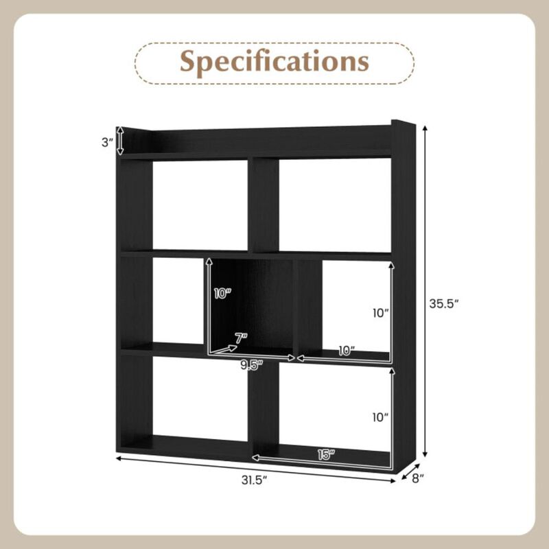 Hivvago 7 Cubes Open-back Bookshelf with Anti-Toppling Devices