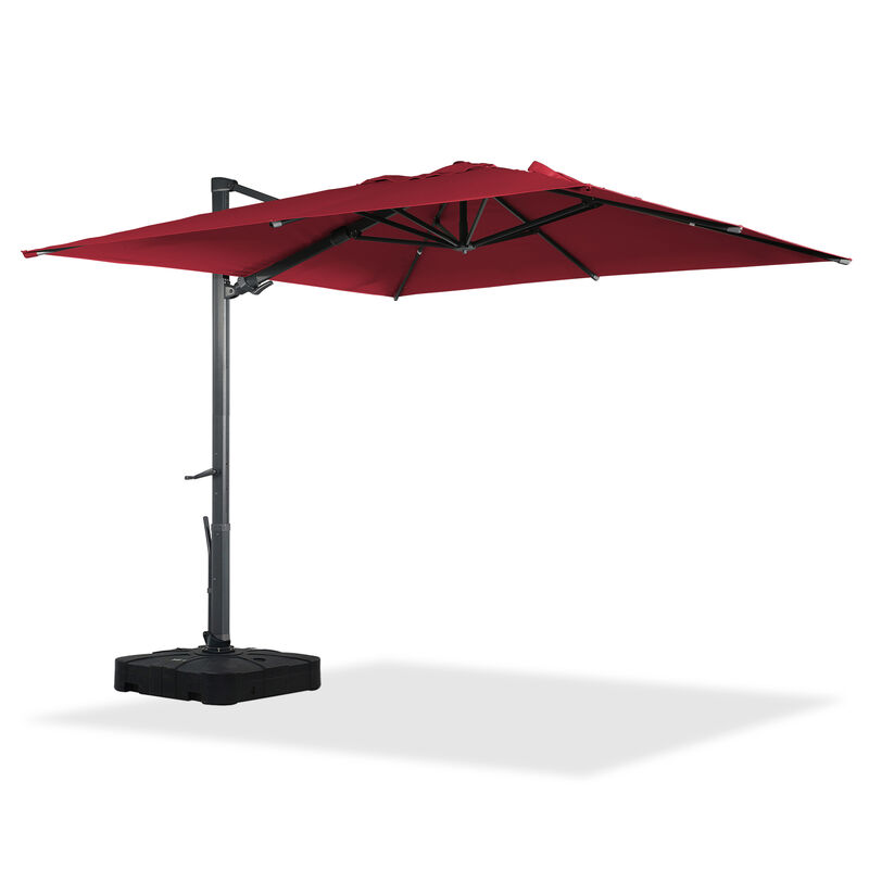 MONDAWE 10 x 10 ft Cantilever Patio Umbrella with Weighted Based Navy