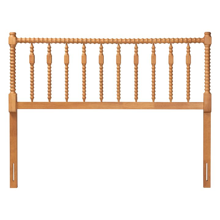Baxton Studio Juliette Turned Spindle Headboard - Crafted Wood Panel with Decorative Spoke Design for Cottage Farmhouse Bedroom