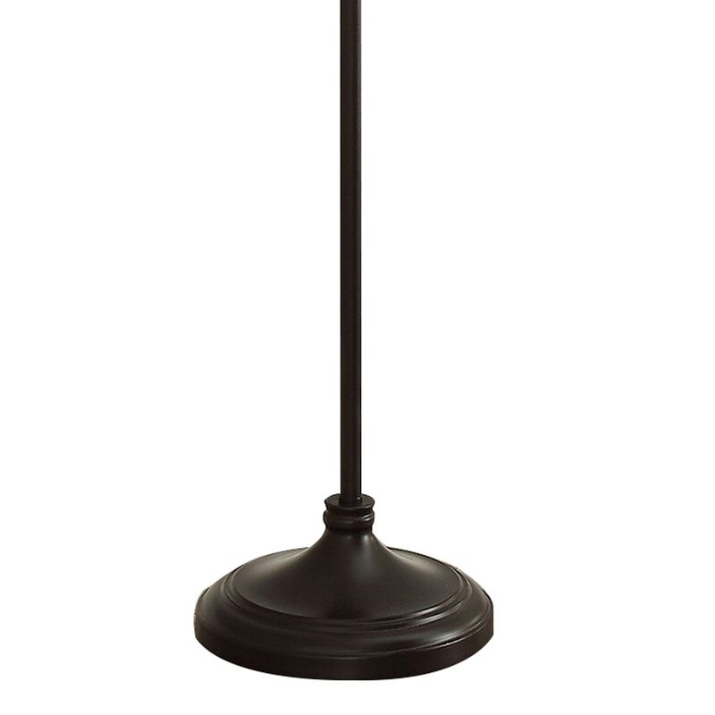 Quinn 63 Inch Accent Floor Lamp, Vintage Fan Design, Antique Bronze Finish - Benzara