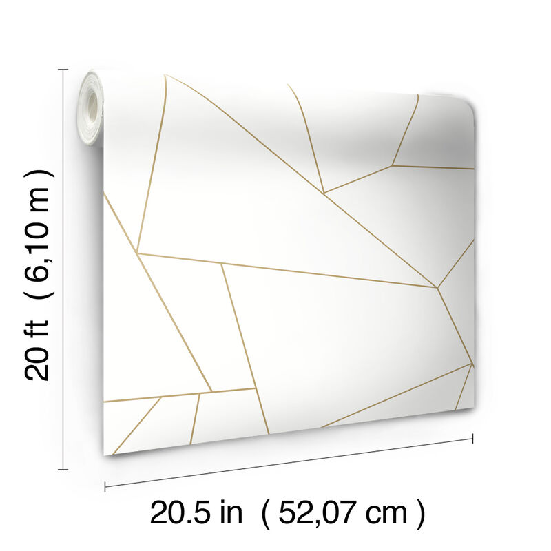 Fractured Prism  Gold Metallic Peel & Stick Wallpaper image number 4