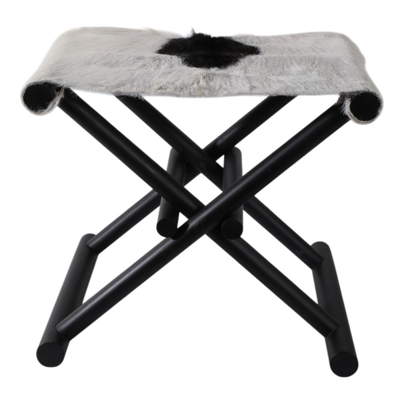 Hair On Hide Cow Print Stool image number 1
