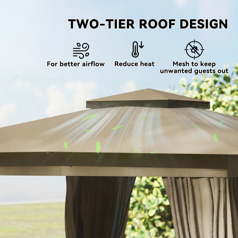 Hivvago Soft Top 10x12 Gazebo Canopy Shelter image number 5