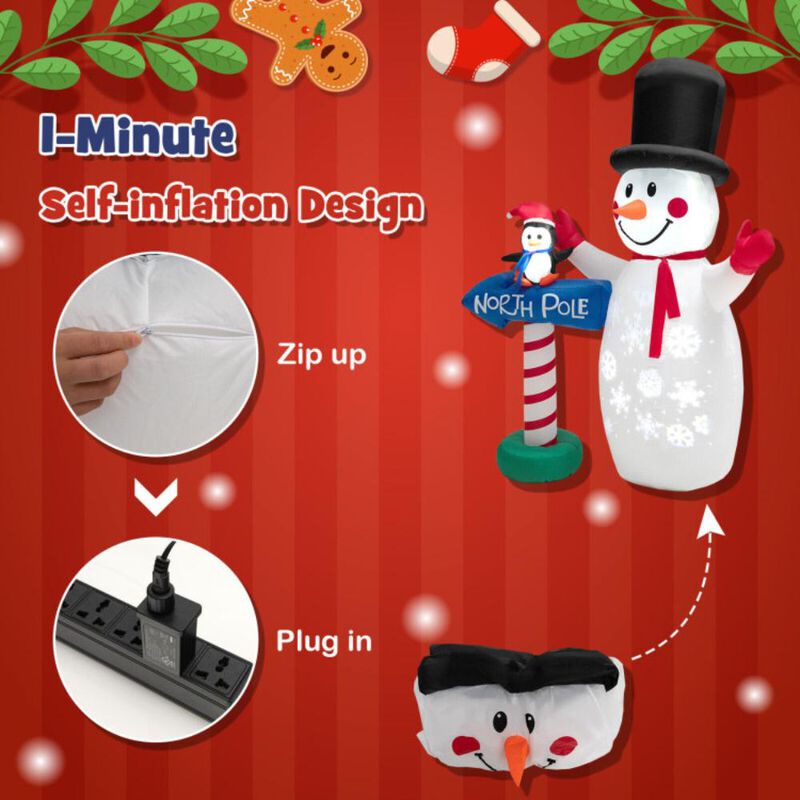 Hivvago Inflatable Christmas Decoration with Built-in Snowflake Projector