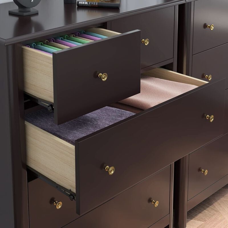 ShipItFurniture Dark Brown Modern 5-Drawer Chest of Drawers for Bedroom image number 5