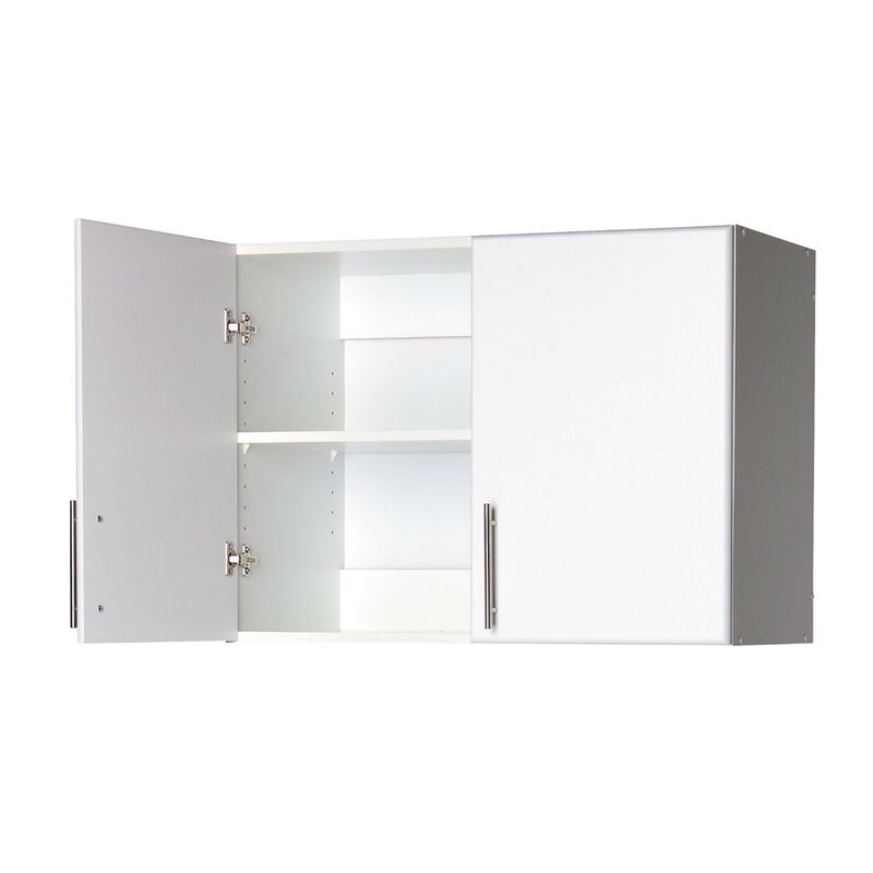 Hivvago White Wall Cabinet with 2 Doors and Adjustable Shelf