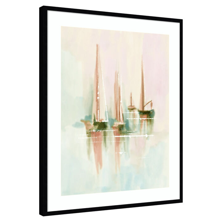 Sail into the Mist II by Melissa Wang Wood Framed Wall Art Print